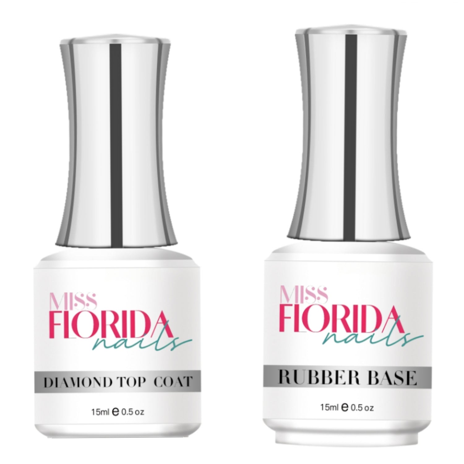 Gel Liquid Set -Rubber Gel Base Coat & Diamond Top Coat Miss Florida Nails Gel Liquid Set -Rubber Gel Base Coat & Diamond Top Coat Miss Florida Nails
